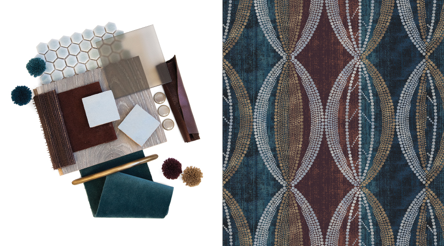 Left: Blue Suede Trend; Right: Retrospective Collection Pattern #77/J2451SG
